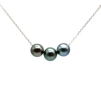 Select Floating 7mm Trio Necklace - Peacock, Green & Blue
