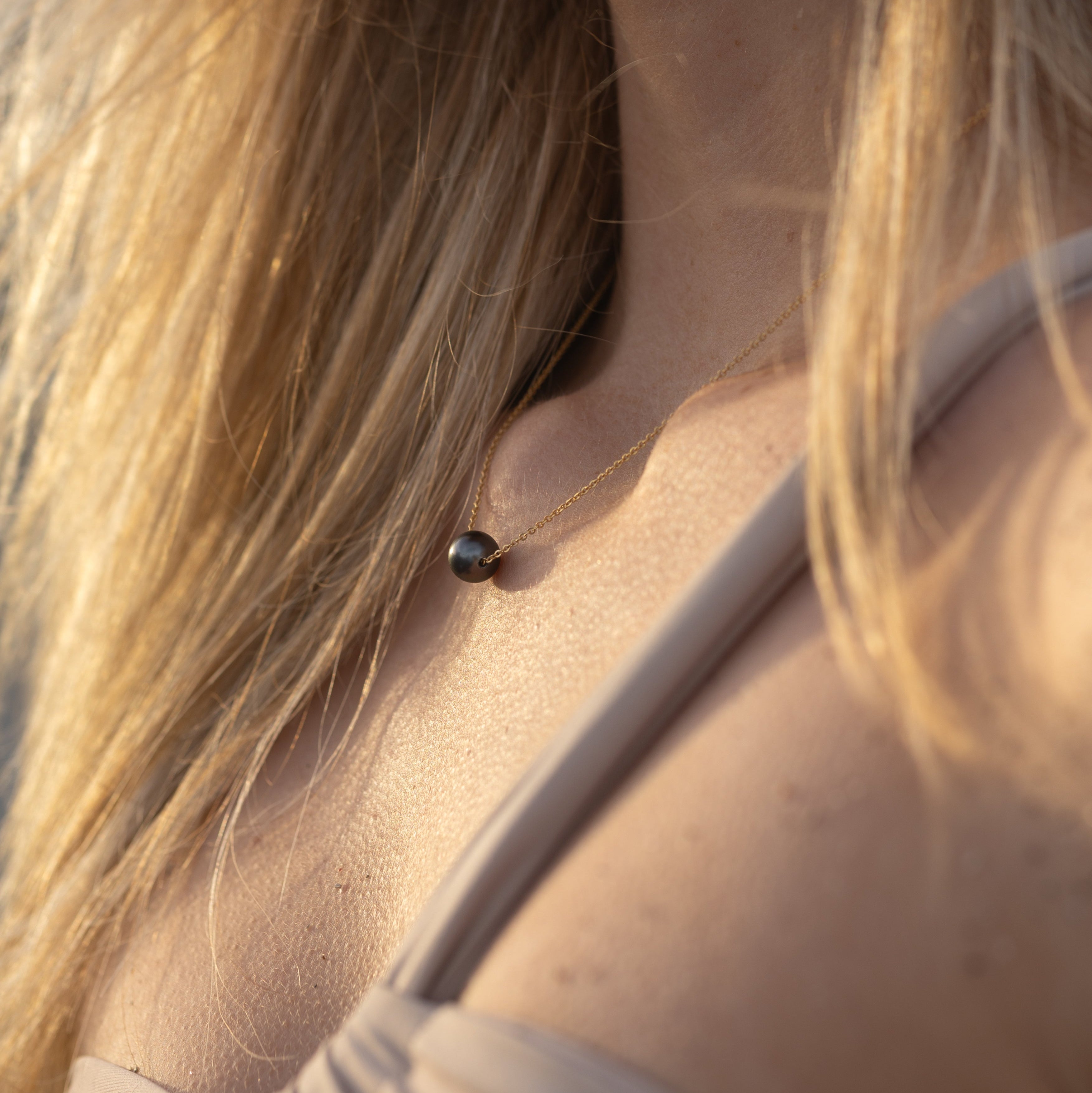 Floating Tahitian Pearl Necklace