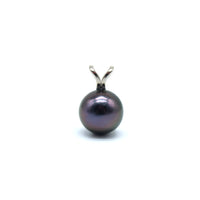 Black pearl pendant on a white background