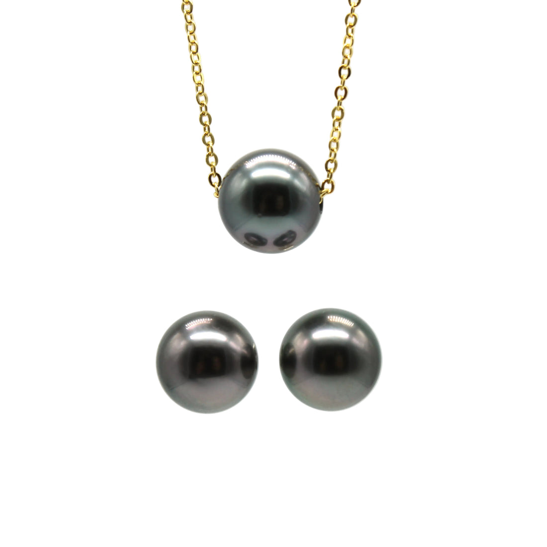 Floating Necklace & Stud Earring Bundle