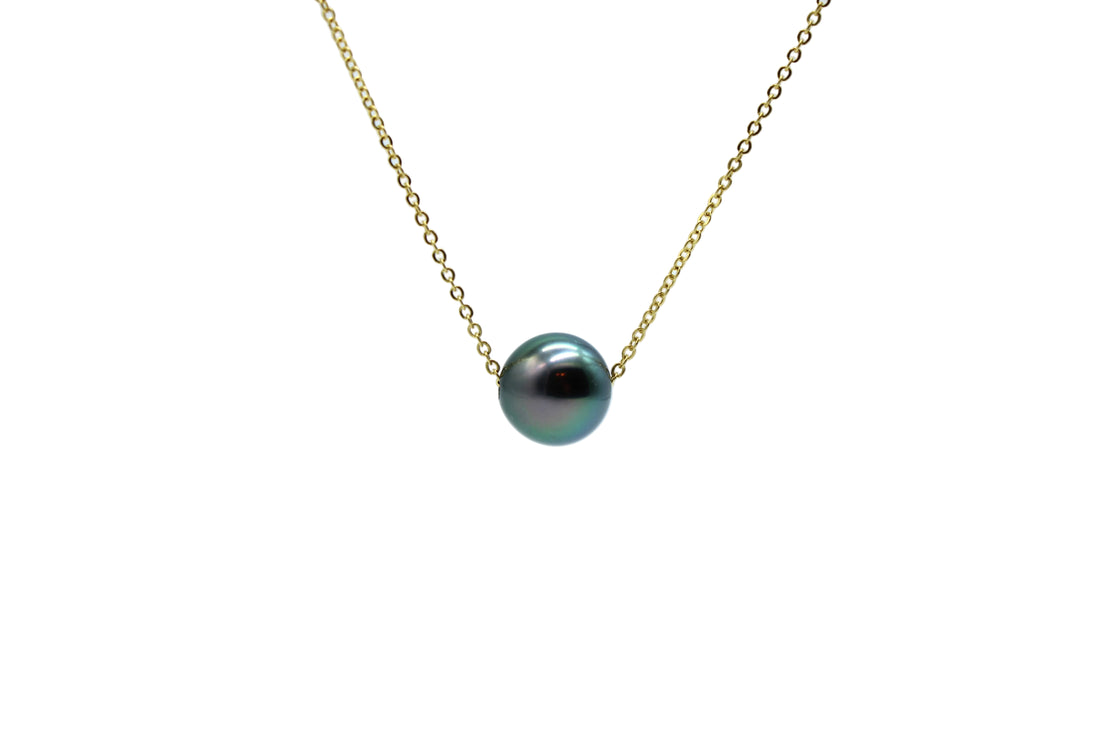 Select 9mm Floating Tahitian Pearl Necklace