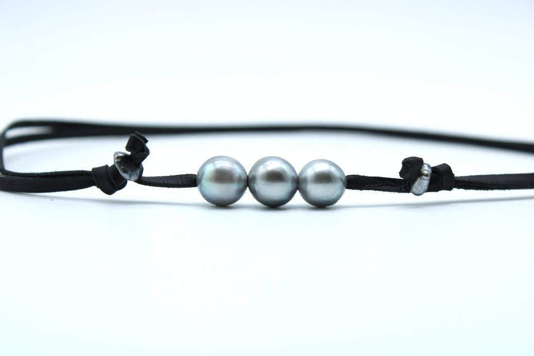 Atoll Select Silver Baroque Trio Necklace