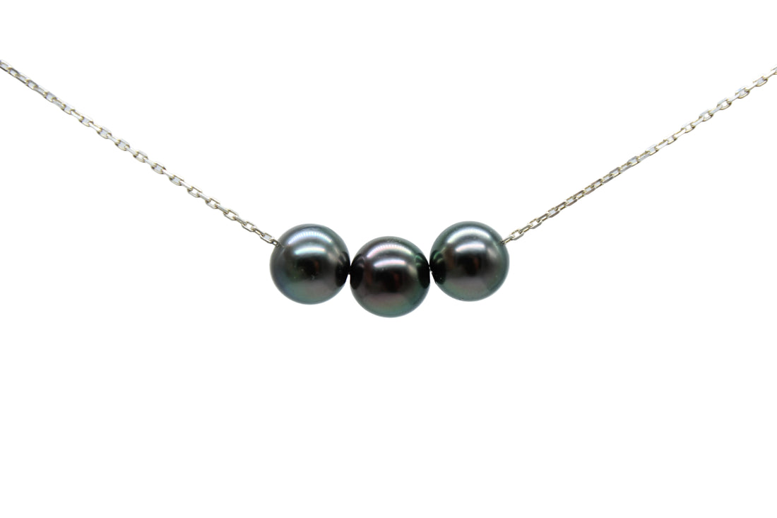Select Floating 7mm Blue Green Trio Necklace