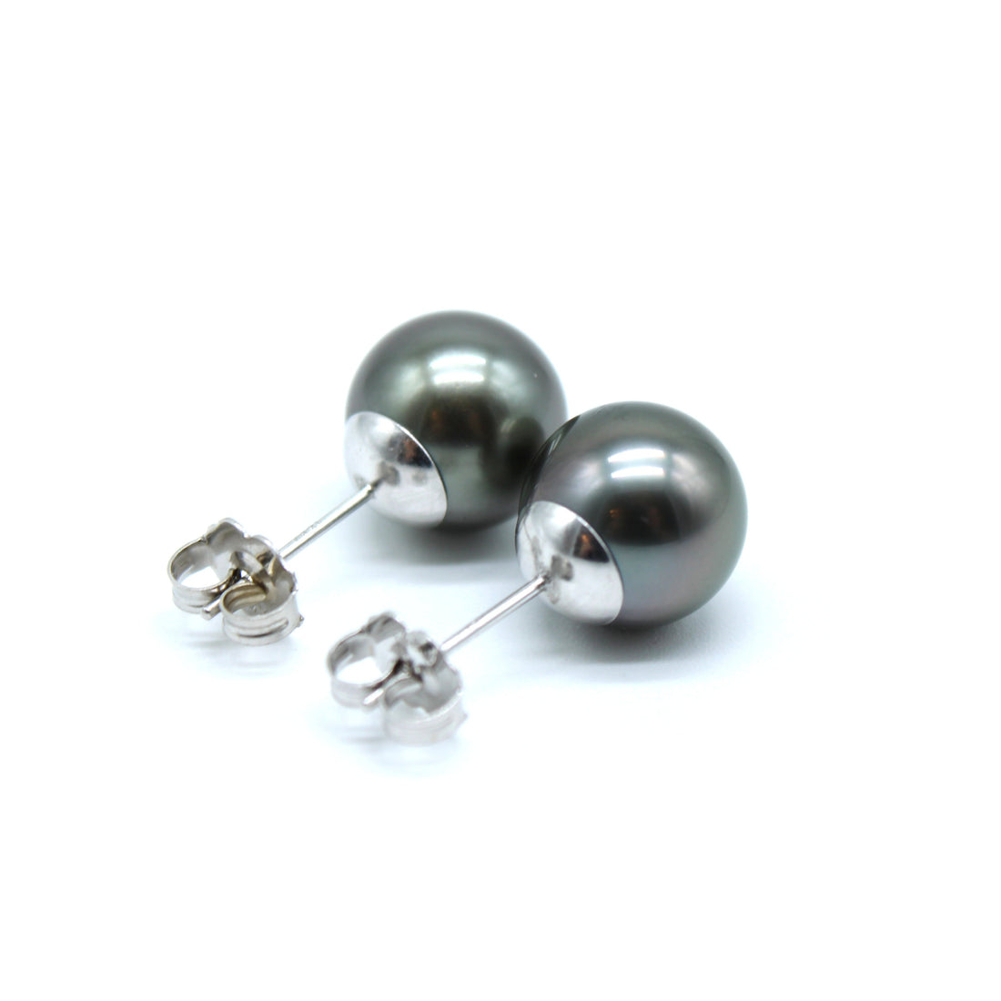 8.5mm Stud Earrings on 14K White Gold