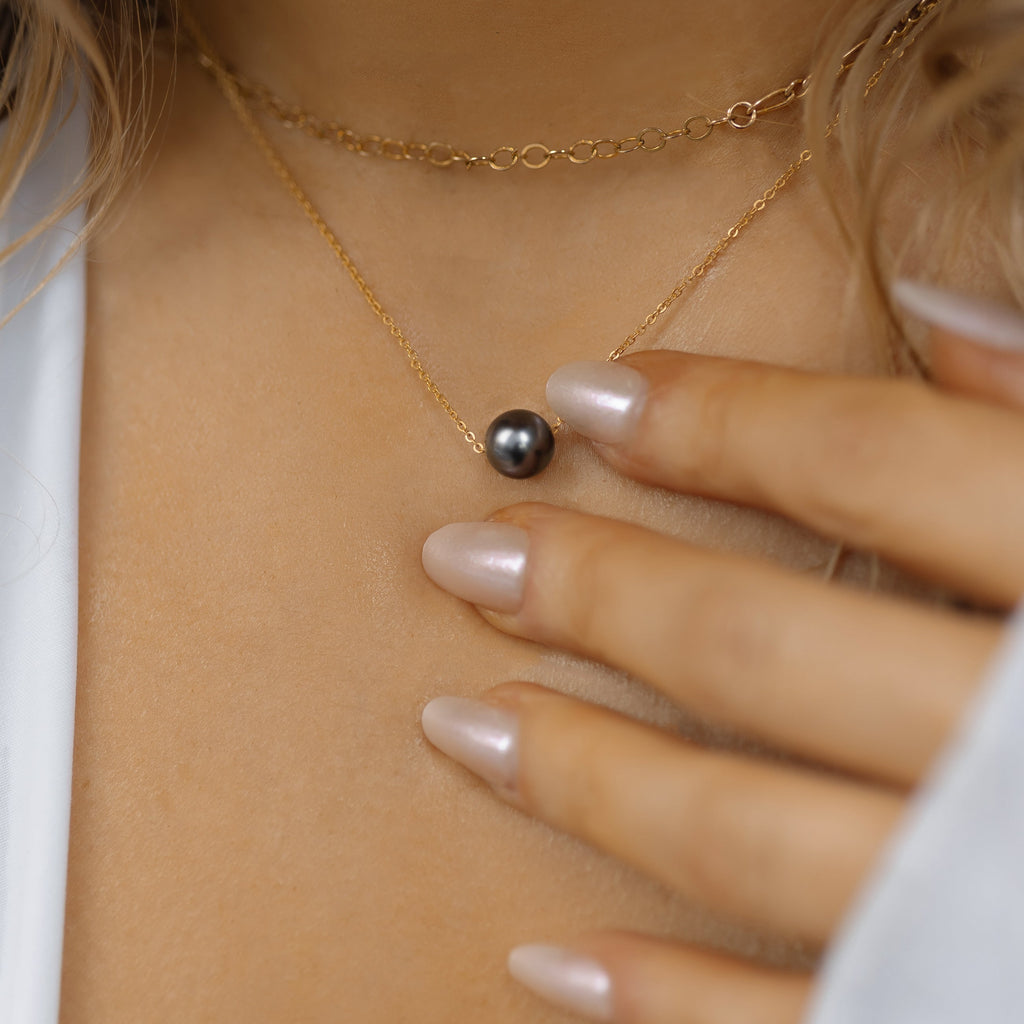 Floating Tahitian Pearl Necklace